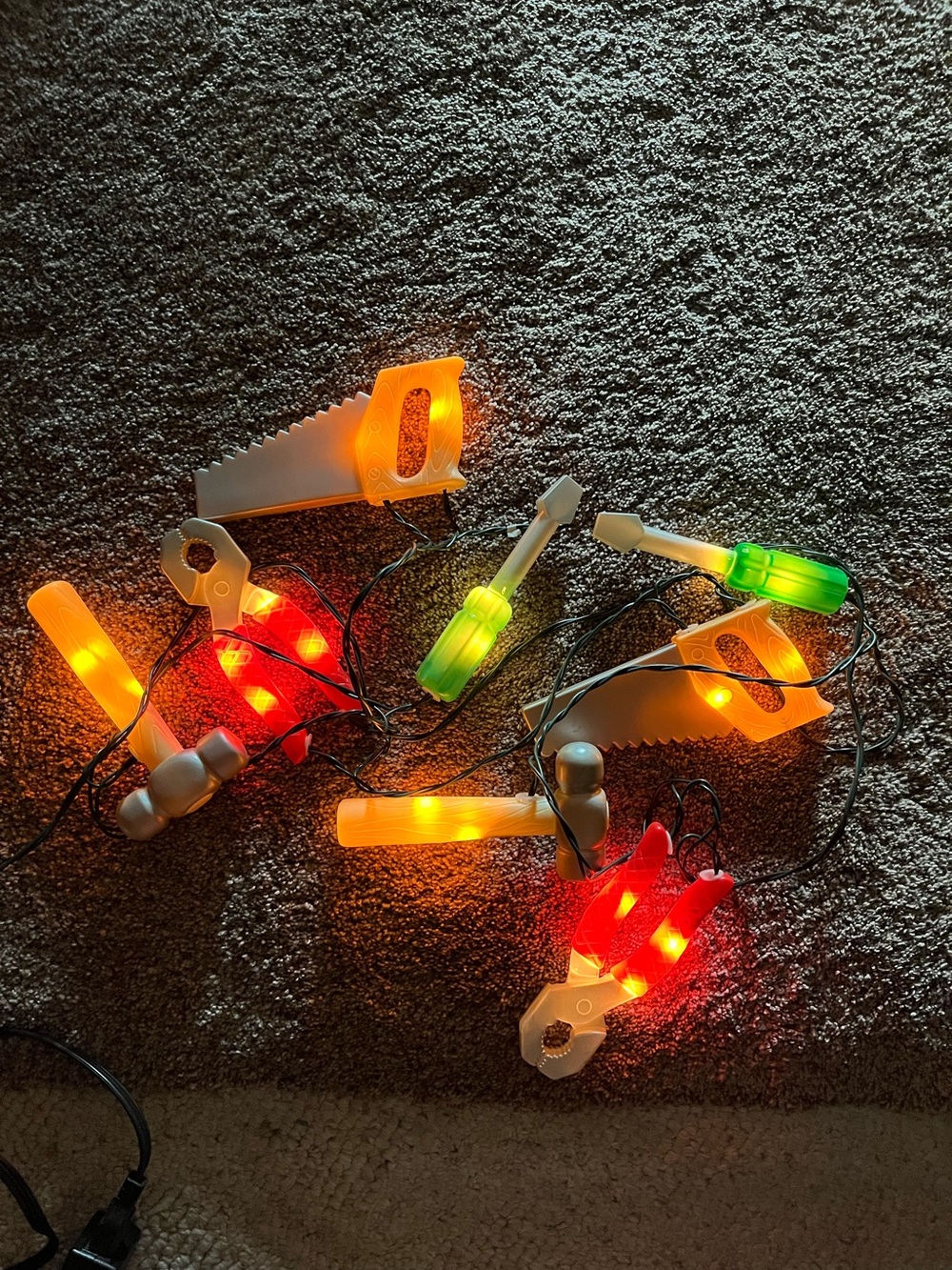 Vintage Kids Light-Up Tool Play Set - Orange, Red & Green